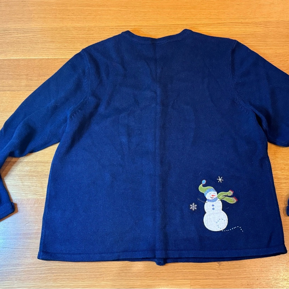Breckenridge Women’s Blue Snowman Sweater Size XL Cottagecore, Coquette - Picture 6 of 6